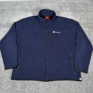 Farmall Jacket Men's XL Blue Fleece Full Zip Long Sleeve Tractor Farmer *Flaw